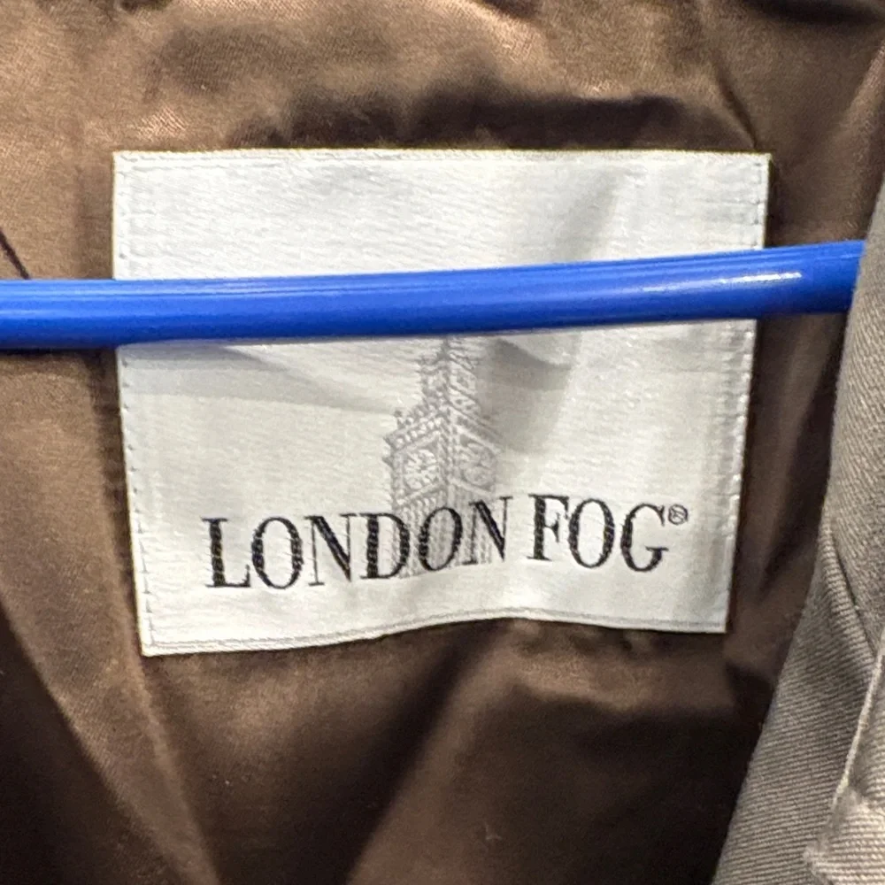 Men’s London Fog Dark Green Khaki Trench Coat w/removable lining brand new - Picture 2 of 11